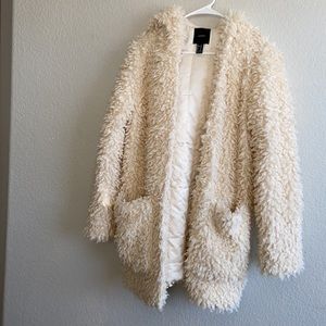 Forever 21 long fuzzy coat Medium